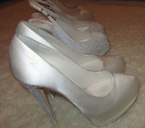 KimKardashianWeddingHair her wedding heels were designed espcially for 